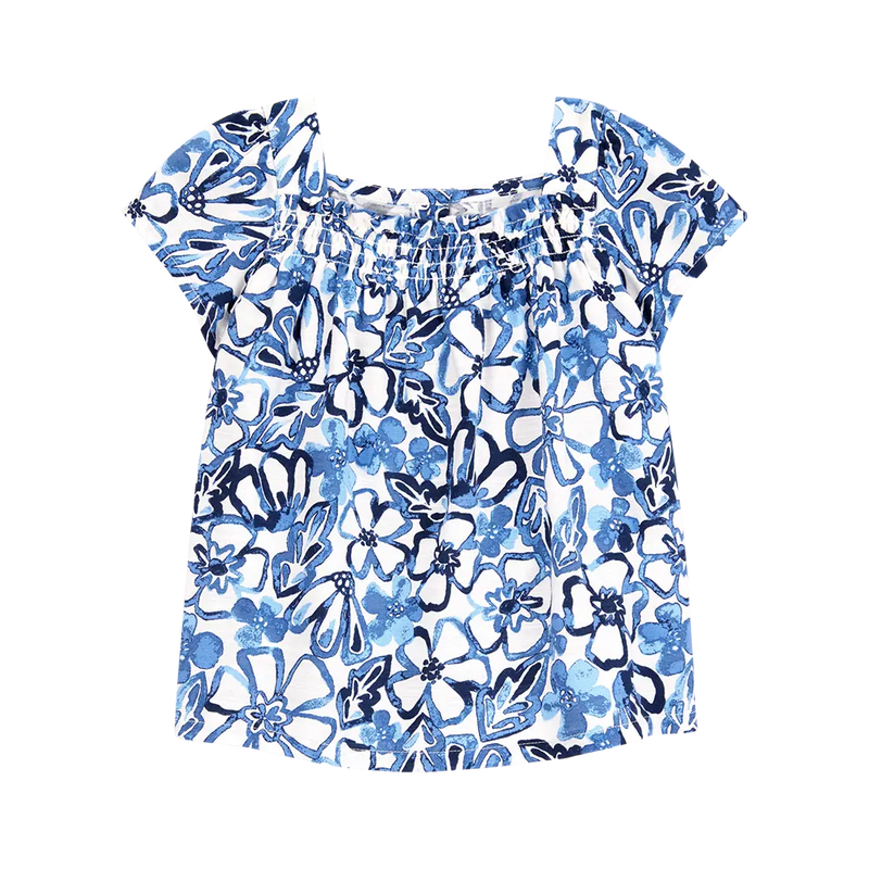 Haut &agrave; Manches Courtes Fille Carter's - Floral Bleu