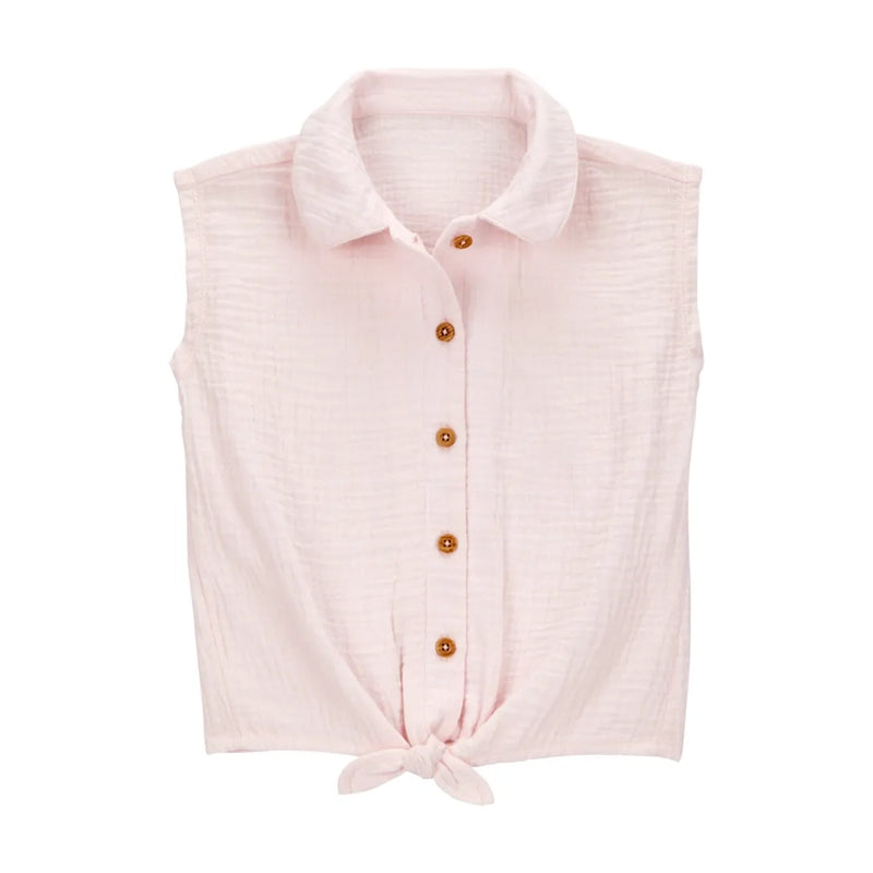 Chemise Sans Manches Nou&eacute;es Fille Carter's - Rose Pastel